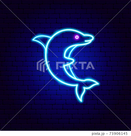 Dolphin Neon Sign Stock Illustration
