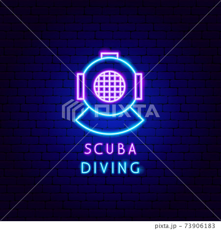 Scuba Diving Neon Label Scuba Diving Neon Label 73906183