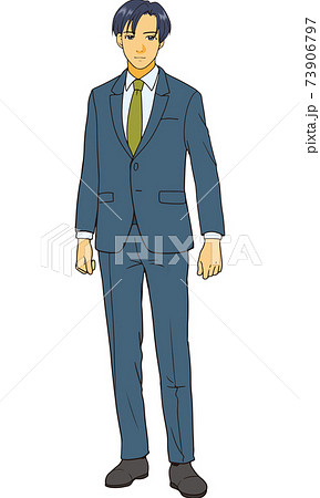 スーツ姿の若い男性会社員のイラスト素材