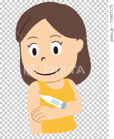 ワキで体温を測るイラスト 73907175