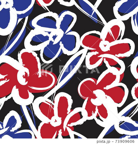 Floral brush strokes seamless pattern background for fashion prints, graphics, backgrounds and crafts 73909606