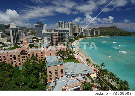 Hawaii Waikiki ハワイの風景 ワイキキビーチの写真素材