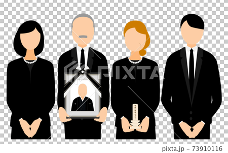 A bereaved family who has a mortuary tablet and a mortuary tablet 73910116