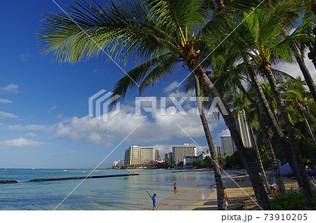 Hawaii Waikiki ハワイの風景 ワイキキビーチの写真素材