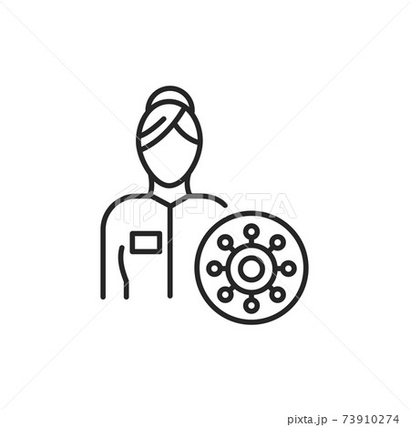 Virologist color line icon. Subject matter expert. Virologist color line icon. Subject matter expert. 73910274