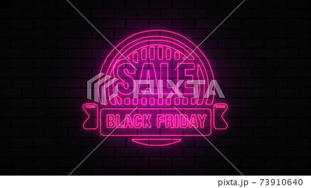 Black Friday sale off neon sign fluorescent light glowing on banner background, sale off by neon lights signboard at night. The best stock of Black Friday pink neon bright color on brick background Black Friday sale off neon sign fluorescent light glowing on banner background, sale off by neon lights signboard at night. The best stock of Black Friday pink neon bright color on brick background 73910640