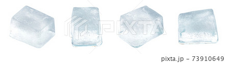 Fying Ice cubes isolated on white background 73910649