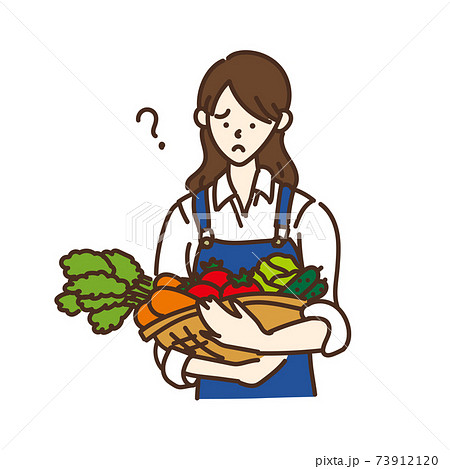 農業女子 農家 農業 野菜を持つ女性のイラスト ポーズ バリエーションのイラスト素材