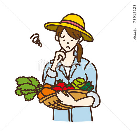 農業女子 農家 農業 野菜を持つ女性のイラスト ポーズ バリエーションのイラスト素材 [73912123] - Pixta