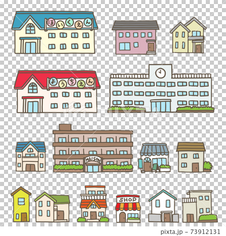 Building set (house, shop, educational facility) Building set (house, shop, educational facility) 73912131