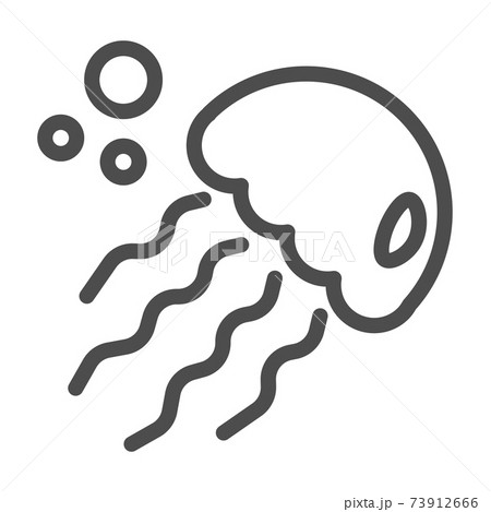 Jellyfish line icon, ocean concept, medusa sign on white background, sea jelly icon in outline style for mobile concept and web design. Vector graphics. Jellyfish line icon, ocean concept, medusa sign on white background, sea jelly icon in outline style for mobile concept and web design. Vector graphics. 73912666