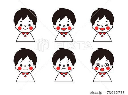 喜怒哀楽 かわいい子供の表情パターン 男の子 のイラスト素材