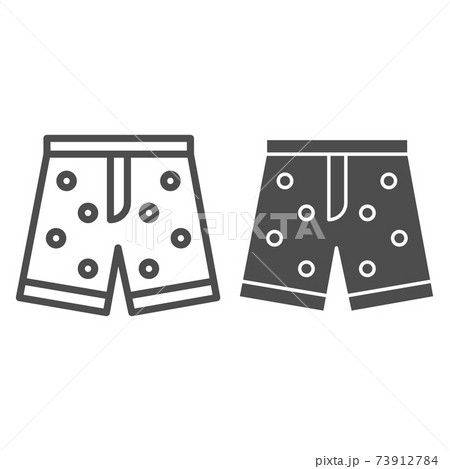 Swimming trunks line and solid icon, Summer recreation concept, swim wear sign on white background, Swimming shorts icon in outline style for mobile concept and web design. Vector graphics. 73912784