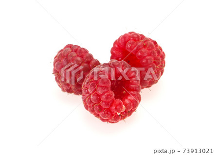 Red bright ripe sweet raspberry 73913021