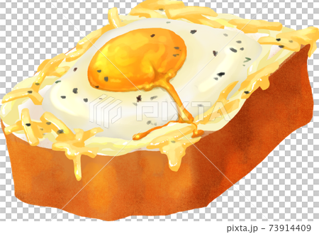 乗せて焼くだけ簡単トーストのイラスト素材