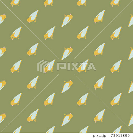 Abstract seamless zoo pattern with yellow and grey colored birs ornament. Green olive background. Abstract seamless zoo pattern with yellow and grey colored birs ornament. Green olive background. 73915399