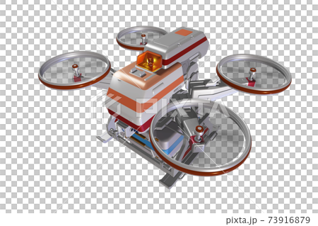 ドローン配送（医療ドローン：編隊飛行：透過素材） 73916879