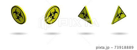 set of isometric yellow biohazard signs and quarantine zones on transparent background set of isometric yellow biohazard signs and quarantine zones on transparent background 73918889
