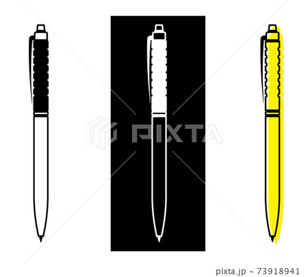 ballpoint pen icon in various colors. Design element. Isolated vector on white background 73918941