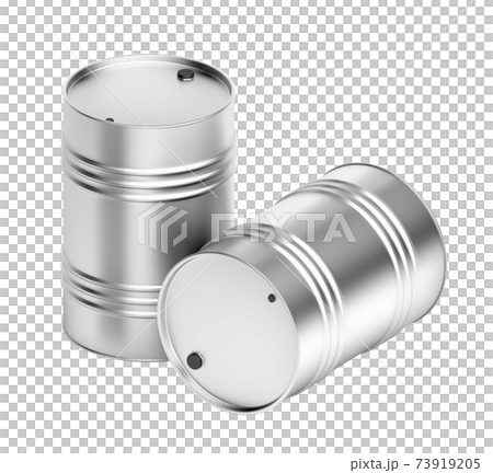 Steel barrels on white background Steel barrels on white background 73919205