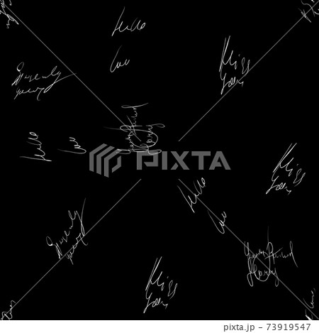 Seamless vector pattern. White text on a black background. 73919547