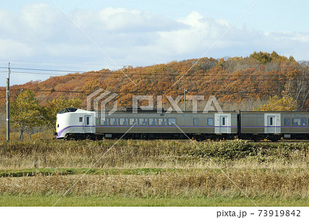 紅葉をバックに駆ける特急とかち 特急とかち 特急おおぞら 紅葉をバックに駆ける特急とかち 特急とかち 特急おおぞら 73919842
