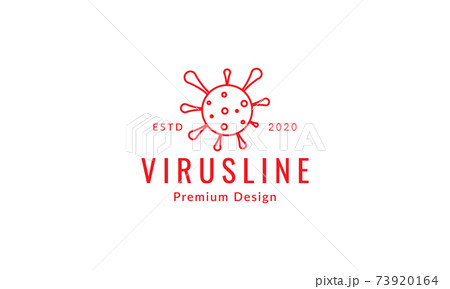 corona virus line simple logo symbol icon vector graphic design illustration 73920164