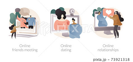 Social connection abstract concept vector illustrations. Social connection abstract concept vector illustrations. 73921318