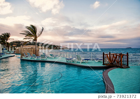Swimming pool and panoramic sea view in Philipsburg,  73921372