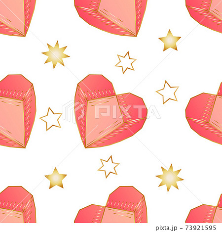 Colorful seamless pattern with hand drawn crystals and gems in pink, lilac tones with gold contour Colorful seamless pattern with hand drawn crystals and gems in pink, lilac tones with gold contour 73921595