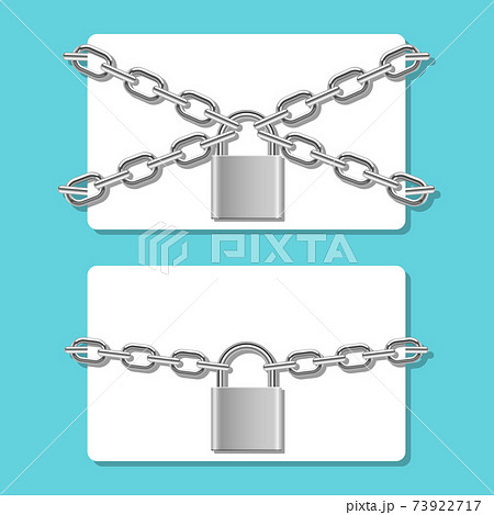 Credit card in chain locked with padlock vector design illustration isolated on background Credit card in chain locked with padlock vector design illustration isolated on background 73922717