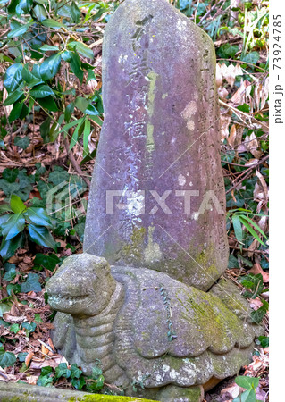 石亀と石碑 73924785