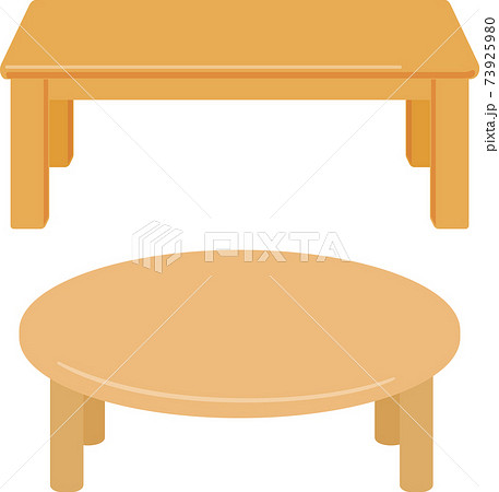 木製の座卓とローテーブルのイラスト素材