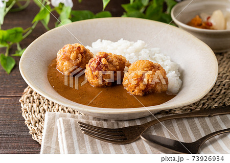 こんがりキツネ色の唐揚げカレー 73926934