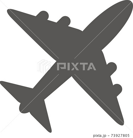 飛行機のシンプルなアイコン 黒色 のイラスト素材