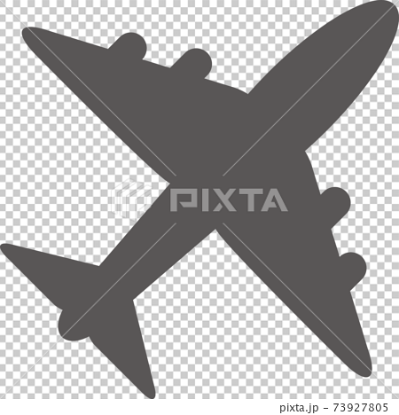 飛行機のシンプルなアイコン 黒色 のイラスト素材