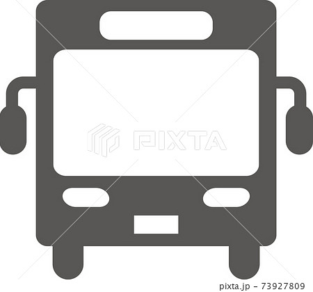路線バスのシンプルなアイコン（黒色） 73927809