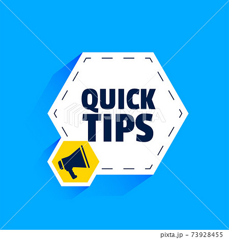 flat style quick tips background with megaphone 73928455