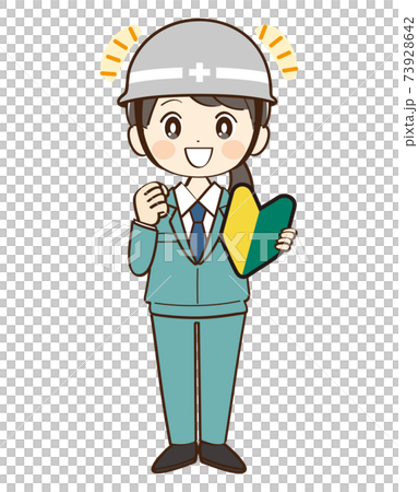 Female worker beginner helmet support Female worker beginner helmet support 73928642