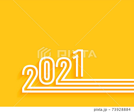 minimal 2021 happy new year yellow background design 73928884