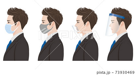 ビジネスマンのイラスト ウイルスの感染対策 のイラスト素材