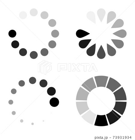 Loading circle icon set. Vector illustration, flat design. 73931934