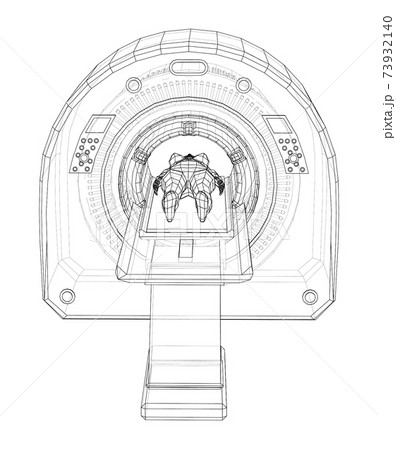 Female Patient Lying on a CT or MRI Scan. Vector Female Patient Lying on a CT or MRI Scan. Vector 73932140