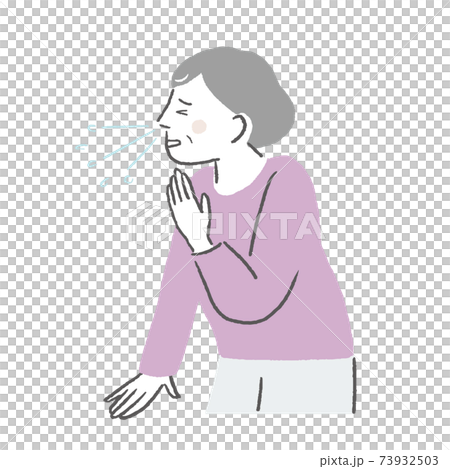 Elderly woman sneezing - Stock Illustration [73932503] - PIXTA