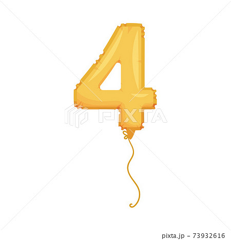 Glossy golden number balloon with hanging string Vector Image