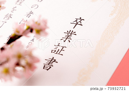 卒業証書と桜 卒業証書と桜 73932721