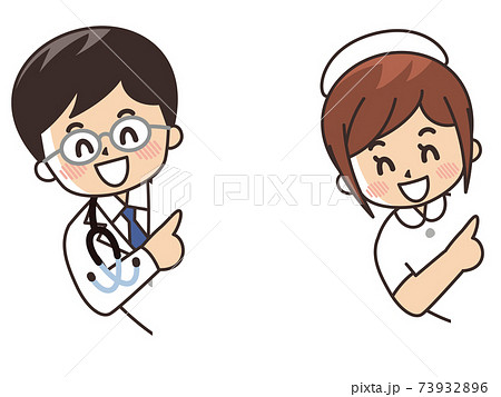 紹介　顔出し　医者と看護師 73932896