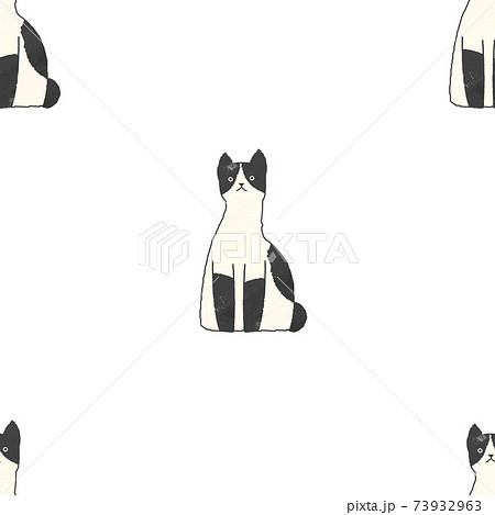 ぶち猫のシームレスなパターン。 73932963