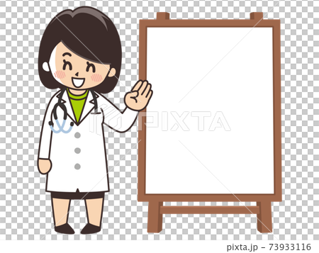 Female doctor and whiteboard 73933116