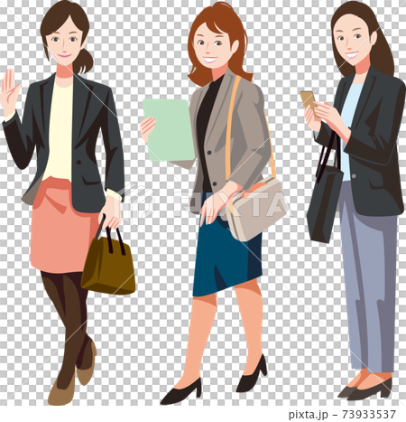 営業に出かける女性のイラスト素材 営業に出かける女性のイラスト素材